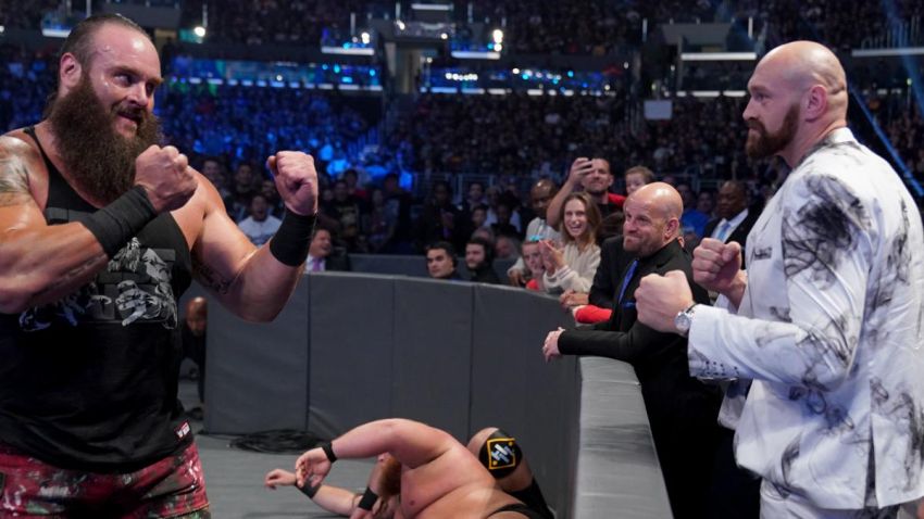 Тайсон Фьюри едва не устроил драку с рестлером Броном Строумэном на шоу WWE