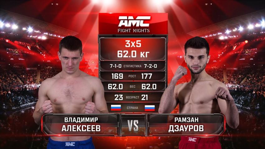 Видео боя Владимир Алексеев - Рамзан Дзауров AMC Fight Nights Global: Winter Cup