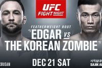 Файткард турнира UFC Fight Night 165: Фрэнки Эдгар - "Корейский Зомби"