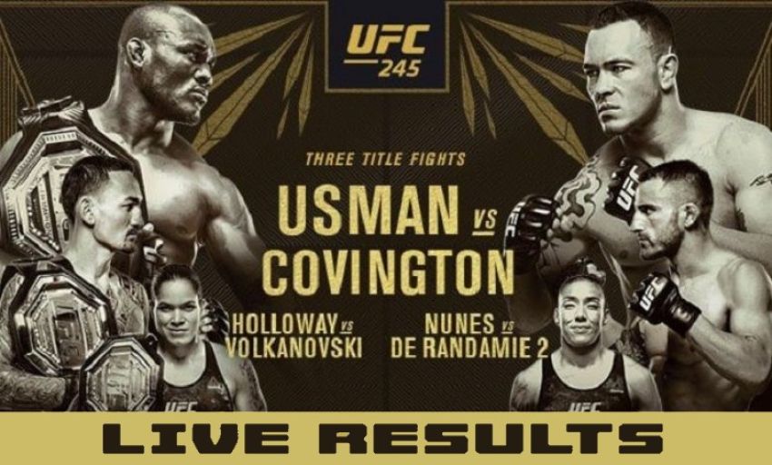 Результаты турнира UFC 245: Камару Усман - Колби Ковингтон, Макс Холлоуэй - Александр Волкановски, Аманда Нуньес - Жермейн Де Рандами 2