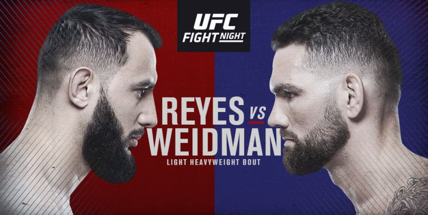 Файткард турнира UFC on ESPN 6: Крис Вайдман - Доминик Рейес