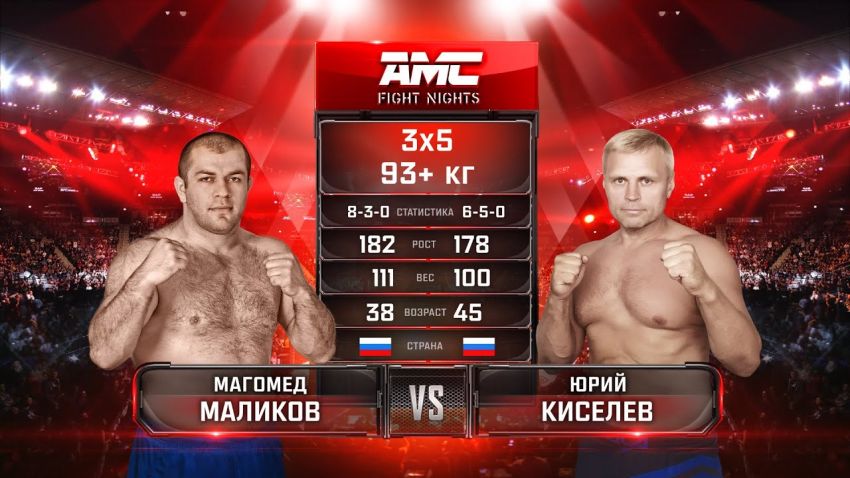 Видео боя Магомед Маликов – Юрий Киселев AMC Fight Nights памяти Владимира Воронова