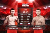 Видео боя Альберт Мисиков – Вадим Малыгин AMC Fight Nights 106