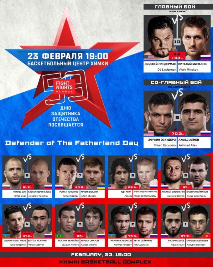 Файткард турнира Fight Nights Global 59