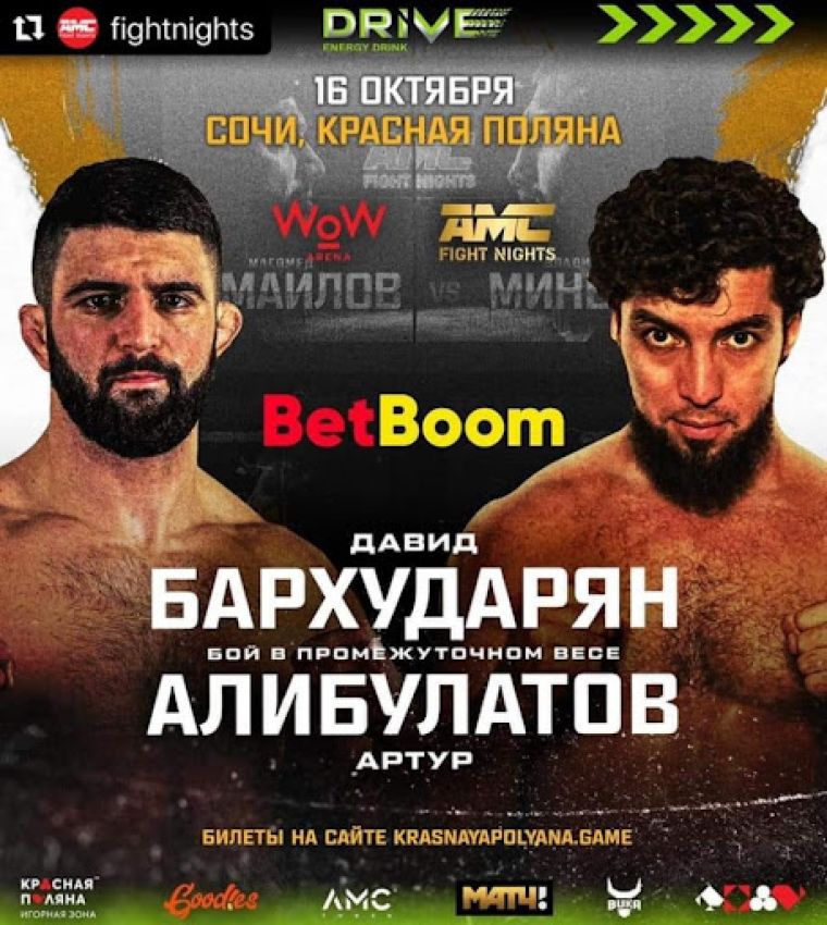 Видео боя Давид Бархударян – Артур Алибулатов AMC Fight Nights 105