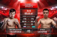 Видео боя Магомедшапи Гасайниев – Арман Сапаров Fight Nights Global 98