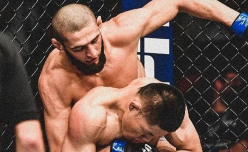Хамзат Чимаев "задушил" Ли Джинглианга в первом раунде на UFC 267