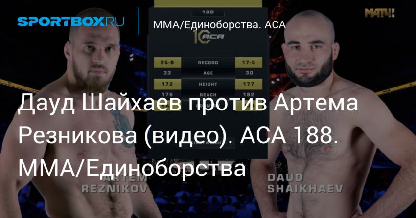 Видео боя Артем Резников – Дауд Шайхаев ACA 188