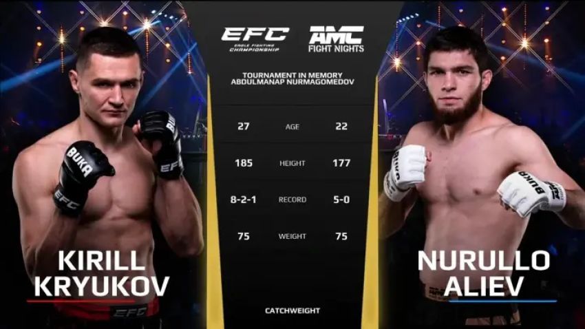 Видео боя Нурулло Алиев – Кирилл Крюков EFC 41