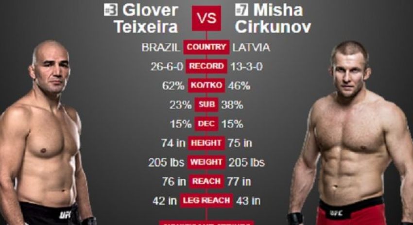 Видео боя Гловер Тейшейра - Миша Циркунов UFC on FOX 26