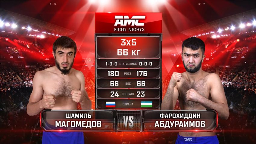 Видео боя Шамиль Магомедов – Фарохиддин Абдурахимов AMC Fight Nights "Кубок Донского атамана"