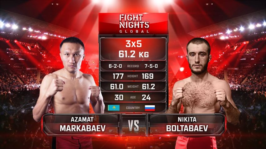 Видео боя Азамат Маркабаев - Никита Балтабаев Fight Nights Global-GFC