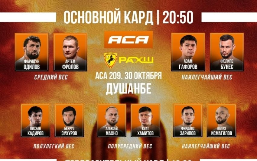 Видео боя Фелипе Бунес – Азам Гафоров АСА 209