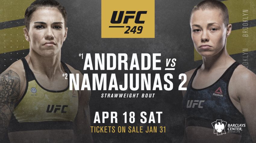 Официально: Роуз Намаюнас проведет реванш с Джессикой Андраде на UFC 249