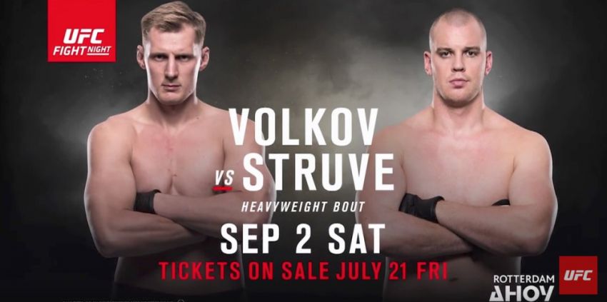 Бой Александра Волкова и Стефана Штруве возглавит турнир UFC Fight Night в Голландии