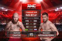 Видео боя Марсио Сантос – Михаил Аллахвердян AMC Fight Nights 109