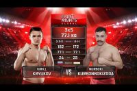 Видео боя Нурбоки Курбонбокизода – Кирилл Крюков Fight Nights Global 92