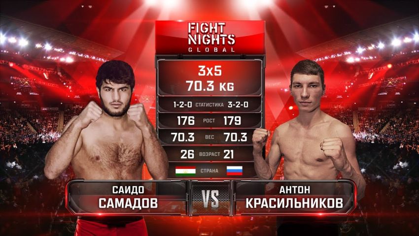 Видео боя Сайдо Самадов - Антон Красильников Fight Nights Global 94