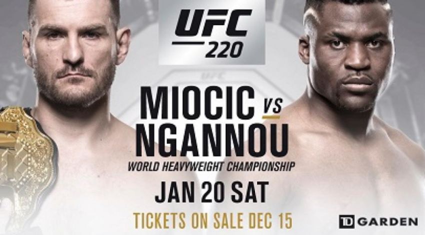 Результаты взвешивания участников турнира UFC 220